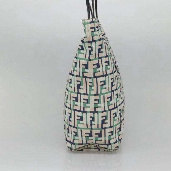 FENDI Zucca Canvas Tote Bag Green Silver Auth - Picture 3 of 16
